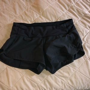 Black lulu lemon speed short shorts
